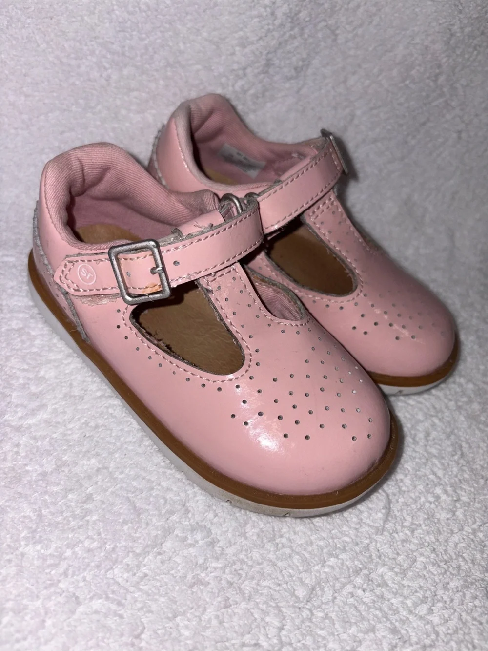 Stride Rite Nell Maryjane t-strap Girls Pink Leather Dress Shoes 7